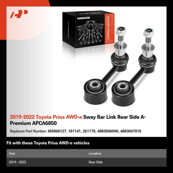 2019-2022 Toyota Prius AWD-e Sway Bar Link Rear Side A-Premium APCA6850