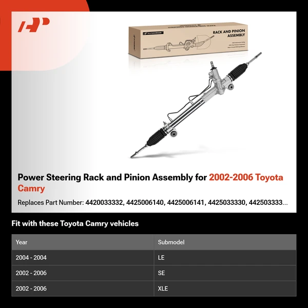 Power Steering Rack and Pinion Assembly for 2002-2006 Toyota Camry
