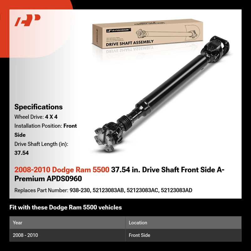 2008-2010 Dodge Ram 5500 37.54 in. Drive Shaft Front Side A-Premium APDS0960