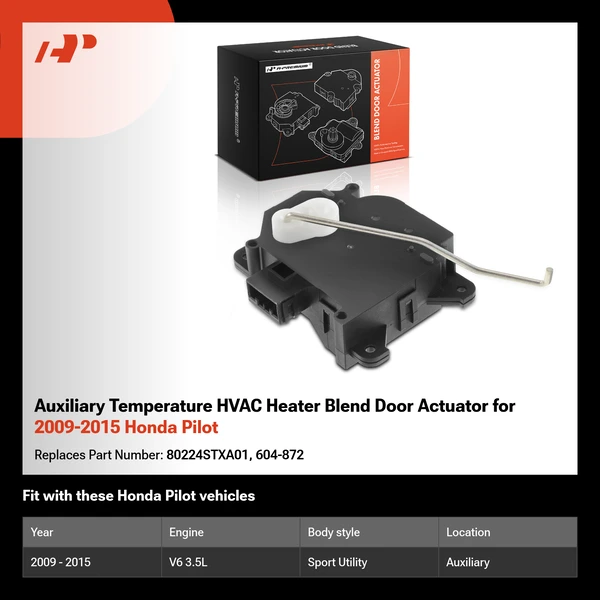Auxiliary Temperature HVAC Heater Blend Door Actuator for 2009-2015 Honda Pilot