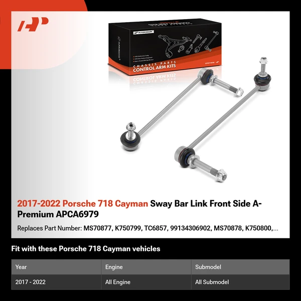 2017-2022 Porsche 718 Cayman Sway Bar Link Front Side A-Premium APCA6979