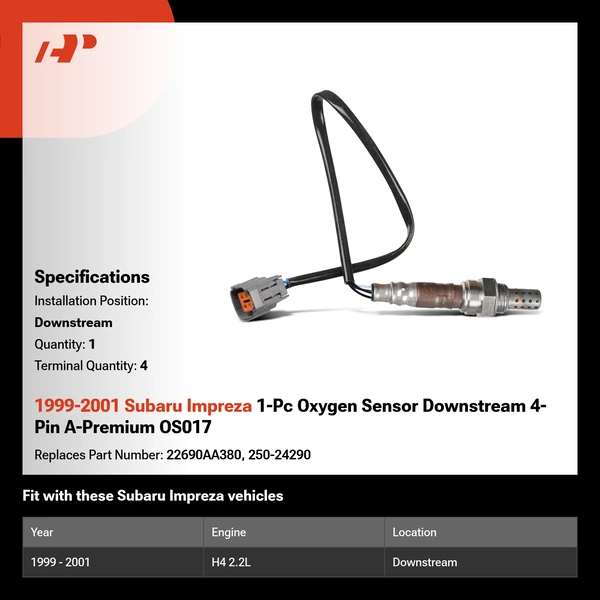 1999-2001 Subaru Impreza 1-Pc Oxygen Sensor Downstream 4-Pin A-Premium OS017