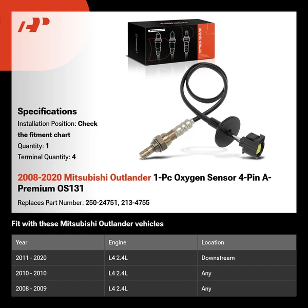 2008-2020 Mitsubishi Outlander 1-Pc Oxygen Sensor 4-Pin A-Premium OS131