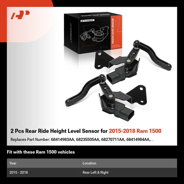 2 Pcs Rear Ride Height Level Sensor for 2015-2018 Ram 1500