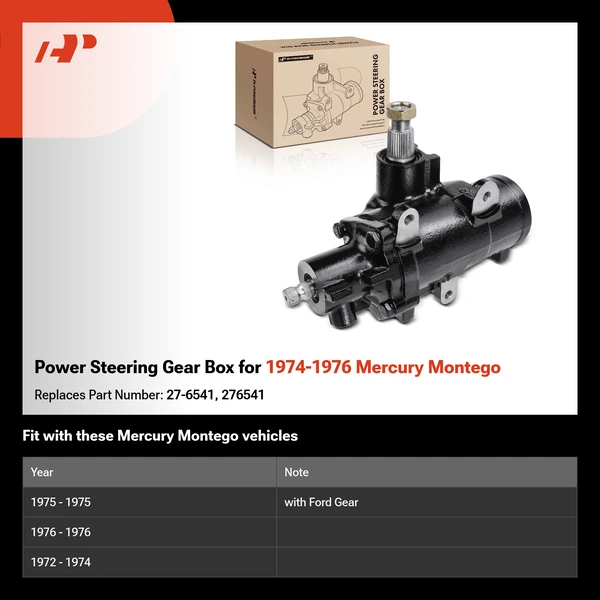 Power Steering Gear Box for 1974-1976 Mercury Montego