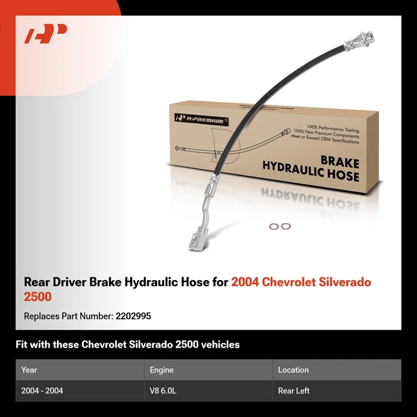 Rear Driver Brake Hydraulic Hose for 2004 Chevrolet Silverado 2500