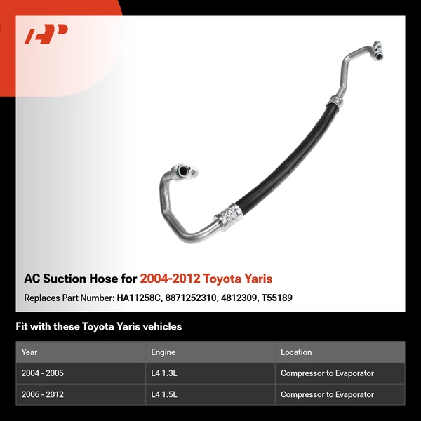AC Suction Hose for 2004-2012 Toyota Yaris