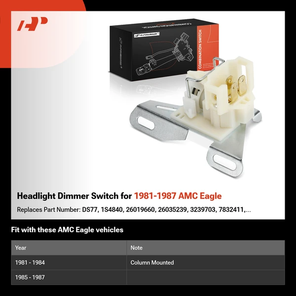 Headlight Dimmer Switch for 1981-1987 AMC Eagle