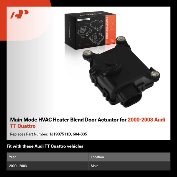 Main Mode HVAC Heater Blend Door Actuator for 2000-2003 Audi TT Quattro