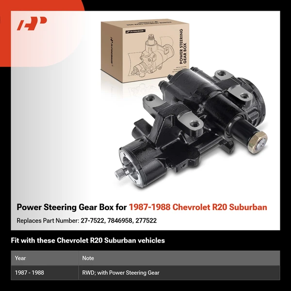 Power Steering Gear Box for 1987-1988 Chevrolet R20 Suburban