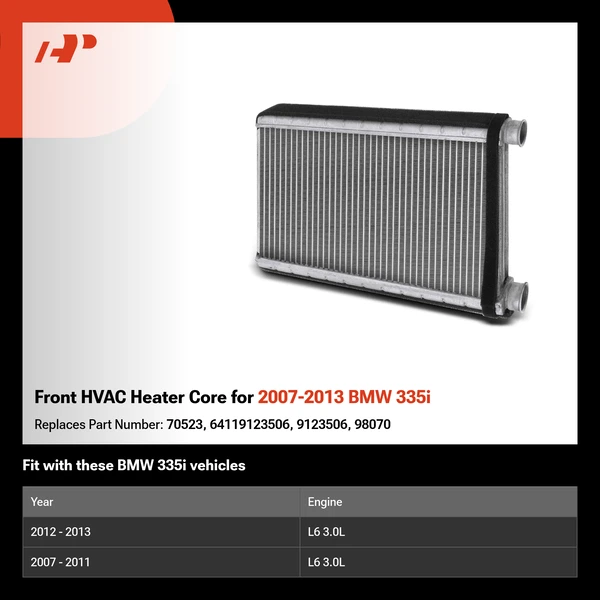 Front HVAC Heater Core for 2007-2013 BMW 335i