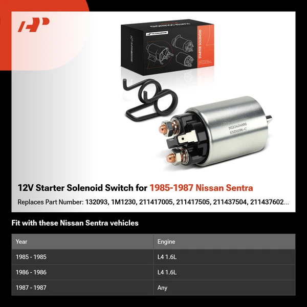 12V Starter Solenoid Switch for 1985-1987 Nissan Sentra
