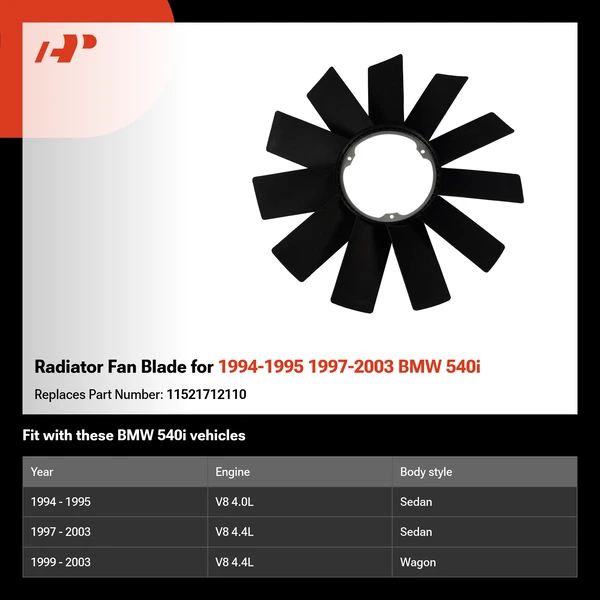 Radiator Fan Blade for 1994-1995 1997-2003 BMW 540i