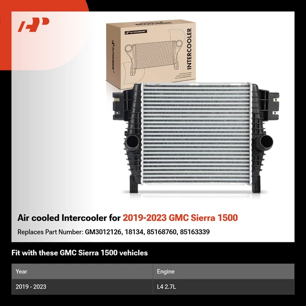 Air cooled Intercooler for 2019-2023 GMC Sierra 1500