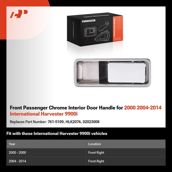 Front Passenger Chrome Interior Door Handle for 2000 2004-2014 International Harvester 9900i