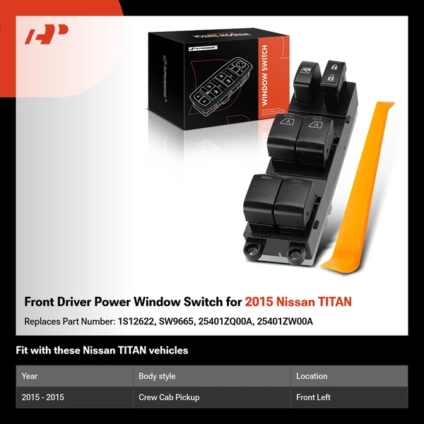 Front Driver Power Window Switch for 2015 Nissan TITAN