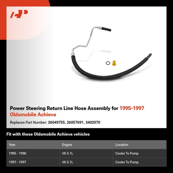 Power Steering Return Line Hose Assembly for 1995-1997 Oldsmobile Achieva