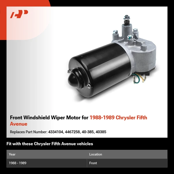Front Windshield Wiper Motor for 1988-1989 Chrysler Fifth Avenue