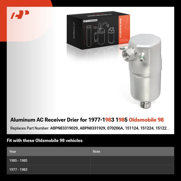 Aluminum AC Receiver Drier for 1977-1983 1985 Oldsmobile 98