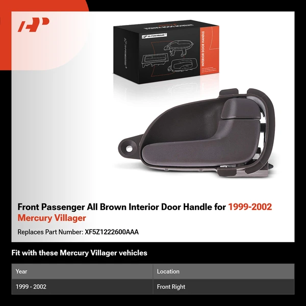 Front Passenger All Brown Interior Door Handle for 1999-2002 Mercury Villager