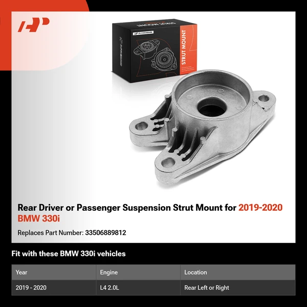 Rear Driver or Passenger Suspension Strut Mount for 2019-2020 BMW 330i