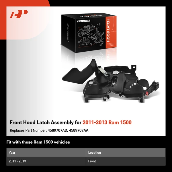 Front Hood Latch Assembly for 2011-2013 Ram 1500