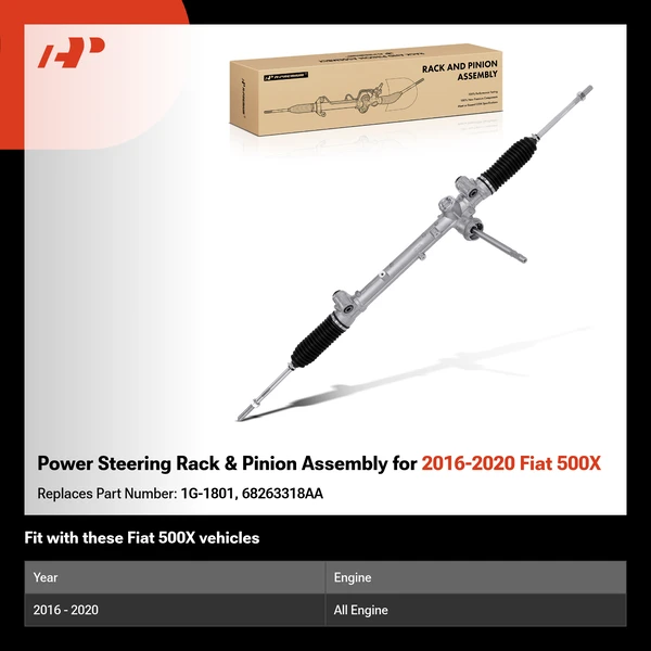 Power Steering Rack & Pinion Assembly for 2016-2020 Fiat 500X