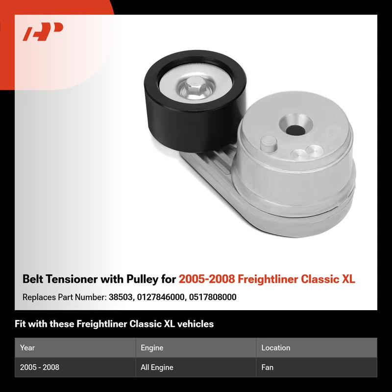 Belt Tensioner with Pulley for 2005-2008 Freightliner Classic XL