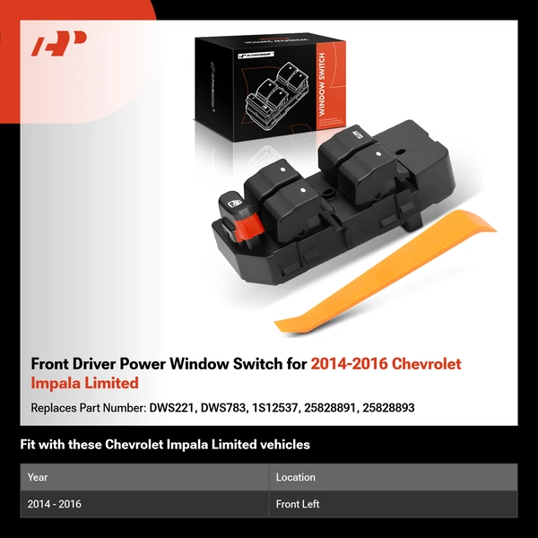 Front Driver Power Window Switch for 2014-2016 Chevrolet Impala Limited