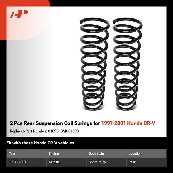 2 Pcs Rear Suspension Coil Springs for 1997-2001 Honda CR-V