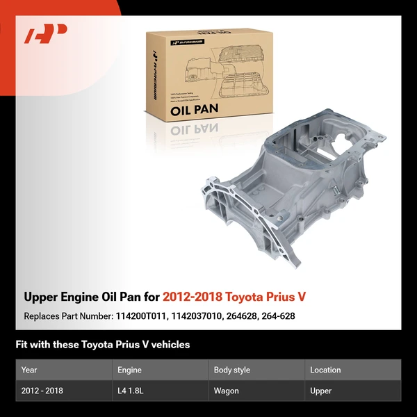 Upper Engine Oil Pan for 2012-2018 Toyota Prius V