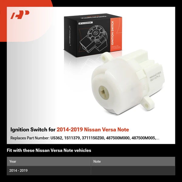 Ignition Switch for 2014-2019 Nissan Versa Note