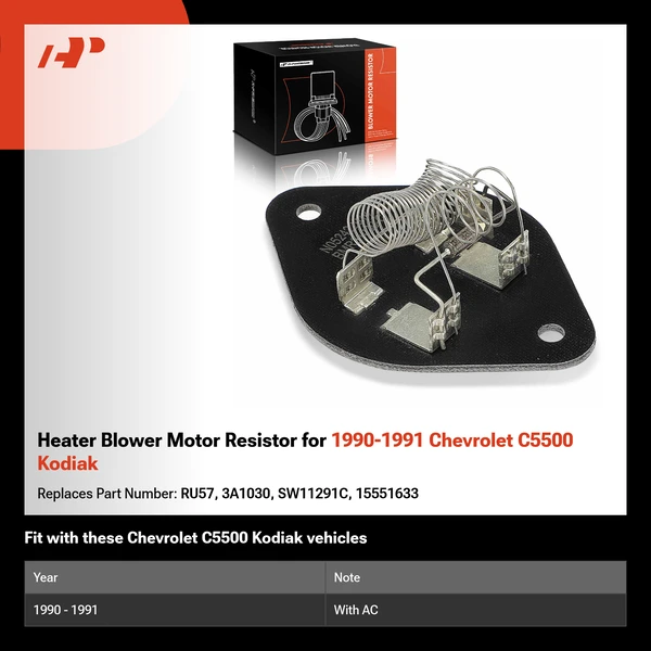 Heater Blower Motor Resistor for 1990-1991 Chevrolet C5500 Kodiak