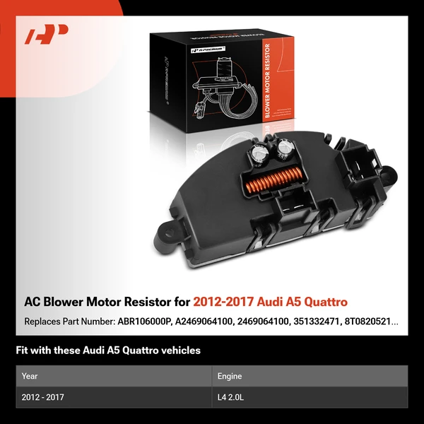 AC Blower Motor Resistor for 2012-2017 Audi A5 Quattro