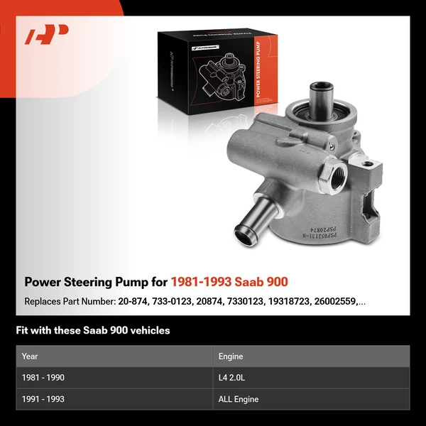 Power Steering Pump for 1981-1993 Saab 900
