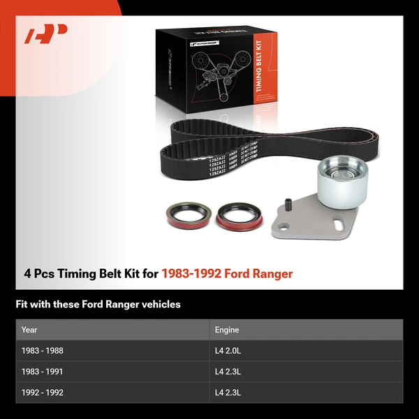 4 Pcs Timing Belt Kit for 1983-1992 Ford Ranger