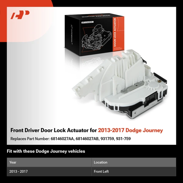 Front Driver Door Lock Actuator for 2013-2017 Dodge Journey