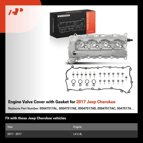 Engine Valve Cover with Gasket for 2017 Jeep Cherokee