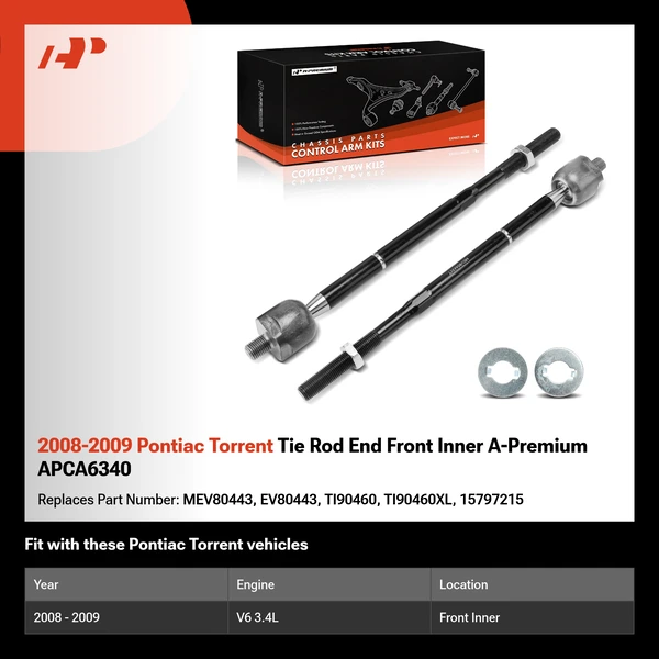 2008-2009 Pontiac Torrent Tie Rod End Front Inner A-Premium APCA6340
