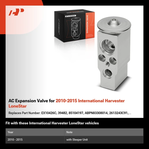 AC Expansion Valve for 2010-2015 International Harvester LoneStar