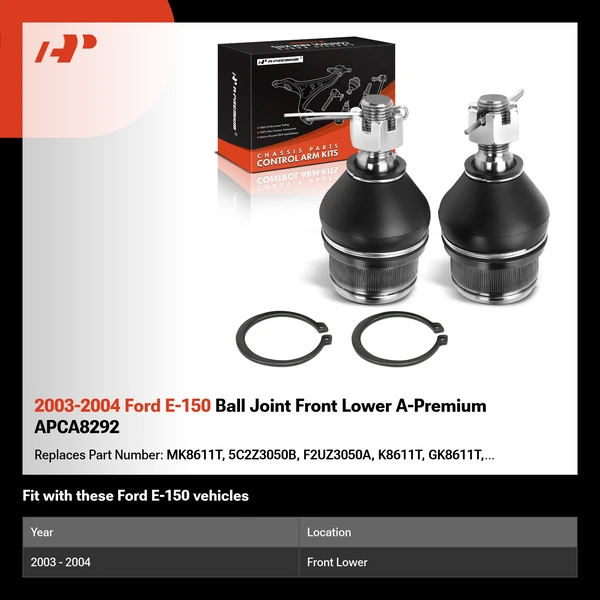2003-2004 Ford E-150 Ball Joint Front Lower A-Premium APCA8292