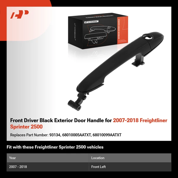 Front Driver Black Exterior Door Handle for 2007-2018 Freightliner Sprinter 2500