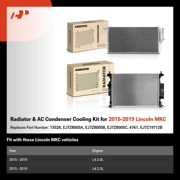Radiator & AC Condenser Cooling Kit for 2015-2019 Lincoln MKC