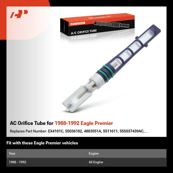AC Orifice Tube for 1988-1992 Eagle Premier
