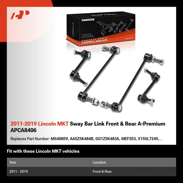 2011-2019 Lincoln MKT Sway Bar Link Front & Rear A-Premium APCA8406