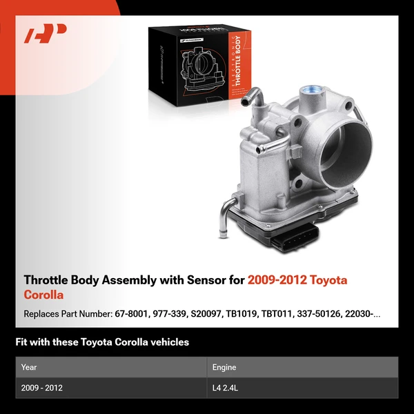 Throttle Body Assembly with Sensor for 2009-2012 Toyota Corolla
