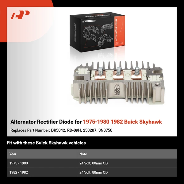 Alternator Rectifier Diode for 1975-1980 1982 Buick Skyhawk