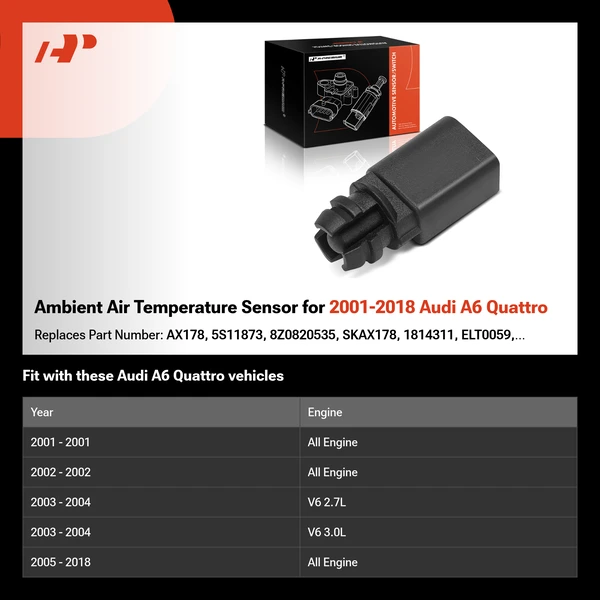 Ambient Air Temperature Sensor for 2001-2018 Audi A6 Quattro