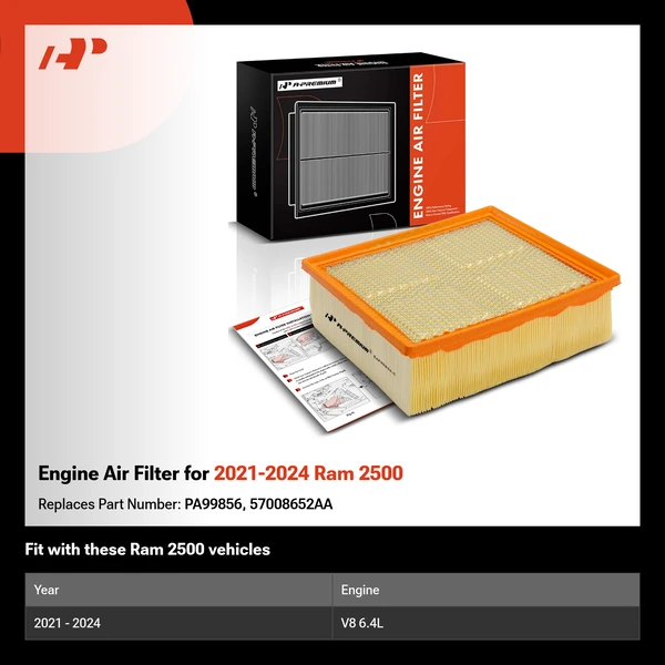 Engine Air Filter for 2021-2024 Ram 2500