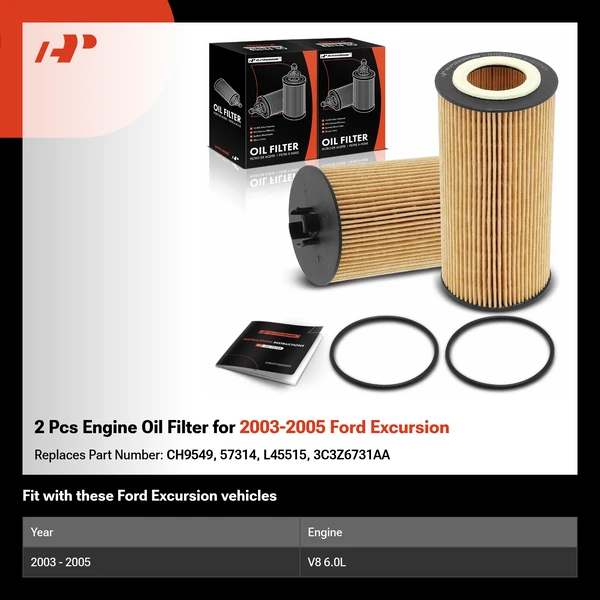 2 Pcs Engine Oil Filter for 2003-2005 Ford Excursion